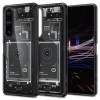 Etui Spigen Ultra Hybrid na Sony Xperia 1 V - ciemnoszare (wzór Zero One)