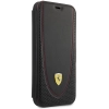 Etui Ferrari Leather Curved Line na iPhone 13 Pro - czarne