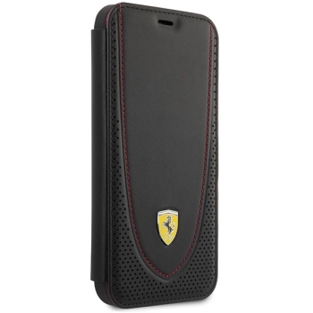 Etui Ferrari Leather Curved Line na iPhone 13 Pro - czarne