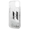 Etui Karl Lagerfeld Liquid Glitter Big KL na iPhone 14 Plus - srebrne