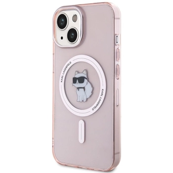 Etui Karl Lagerfeld IML Choupette MagSafe na iPhone 15 - różowe