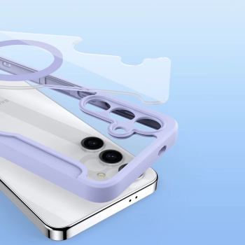 Etui Dux Ducis Skin X Pro do Samsung S24+ z magnetycznym ringiem i klapką - fioletowe