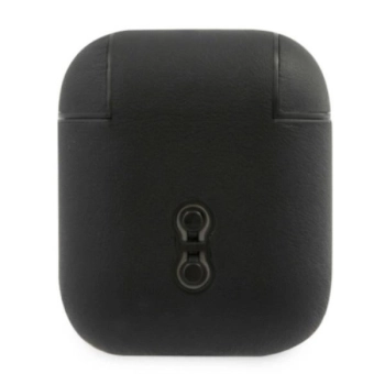 Etui BMW Genuine Leather Silver Logo na AirPods 1/2 - czarne