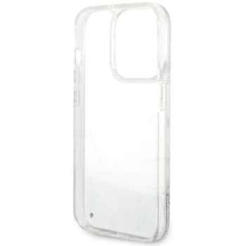 Etui Guess Liquid Glitter Marble na iPhone 14 Pro - białe