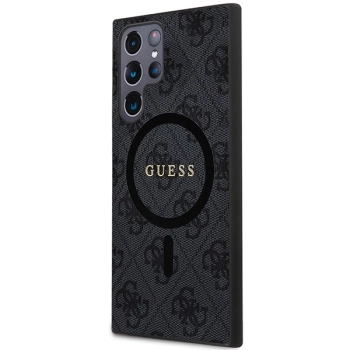 Etui Guess 4G Collection Leather Metal Logo MagSafe na Samsung Galaxy S24 Ultra - czarne