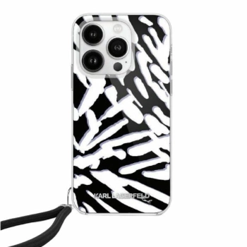Etui Karl Lagerfeld IML Zebra Pattern & Cord na iPhone 15 Pro - czarne
