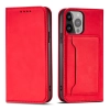 Magnet Card Case etui do iPhone 13 mini pokrowiec portfel na karty kartę podstawka czerwony