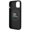 Etui BMW Leather Stamp Tricolor MagSafe na iPhone 14 Plus - czarne