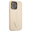 Etui Guess Saffiano Triangle Logo na iPhone 14 Pro - beżowe