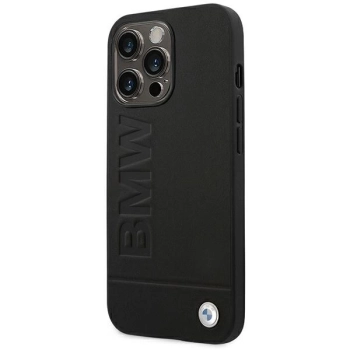 Etui BMW Leather Stamp na iPhone 14 Pro - czarne