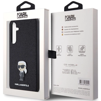 Etui Karl Lagerfeld Fixed Glitter Ikonik Logo Metal Pin na Samsung Galaxy A55 - czarne