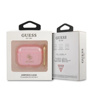Etui Guess Glitter Collection na AirPods 3 - różowe