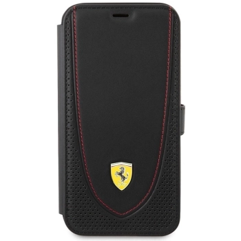Etui Ferrari Leather Curved Line na iPhone 13 Pro - czarne