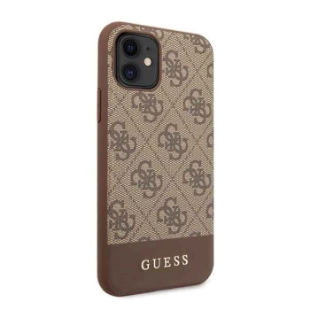 Etui Guess 4G Stripe Collection na iPhone 11 / Xr - brązowe