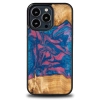 Etui z drewna i żywicy na iPhone 13 Pro Bewood Unique Vegas - różowo-niebieskie