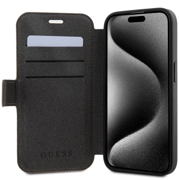 Etui Guess 4G Metal Logo na iPhone 15 Pro Max - brązowe