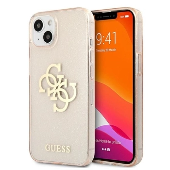 Etui Guess Glitter 4G Big Logo na iPhone 13 mini - złote