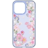 Etui Spigen Liquid Crystal na iPhone 15 Pro - różowo-niebieskie kwiaty