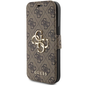 Etui Guess 4G Metal Logo na iPhone 15 / 14 / 13 - brązowe