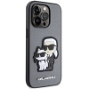 Etui Karl Lagerfeld Saffiano Karl&Choupette na iPhone 14 Pro - srebrne