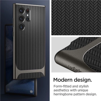 Etui Spigen Neo Hybrid na Samsung Galaxy S23 Ultra - metaliczny szary