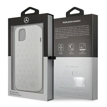 Etui Mercedes Silver Stars Pattern na iPhone 13 - białe
