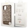 Etui Guess GCube Stripes MagSafe na iPhone 14 - brązowe