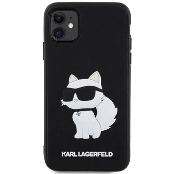 Etui Karl Lagerfeld Rubber Choupette 3D na iPhone 11 / Xr - czarne