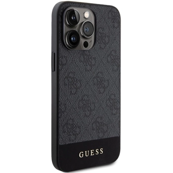 Etui Guess 4G Stripe Collection na iPhone 15 Pro Max - szare
