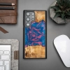 Etui z drewna i żywicy na Samsung Galaxy S23 Ultra Bewood Unique Vegas - różowo-niebieskie