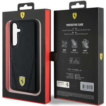 Etui Ferrari Hot Stamp V Lines MagSafe na Samsung Galaxy S24+ - czarne