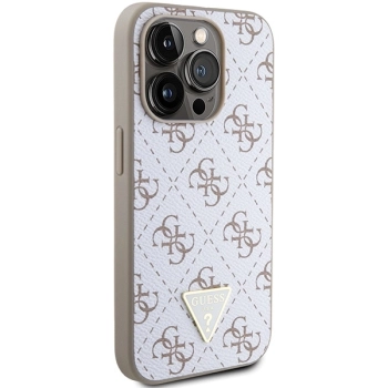 Etui Guess 4G Triangle Metal Logo na iPhone 15 Pro - białe