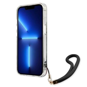 Etui Guess Flower Strap na iPhone 13 Pro Max - niebieskie