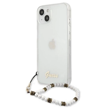 Etui Guess White Pearl na iPhone 13 mini - przezroczyste