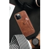 Nillkin Aoge Leather Case elastyczne pancerne etui z prawdziwej skóry z kieszonką iPhone 12 mini czarny
