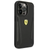 Etui Ferrari Leather Stamp Sides na iPhone 14 Pro - czarne