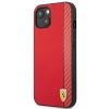 Etui Ferrari On Track Carbon Stripe na iPhone 13 mini - czerwone