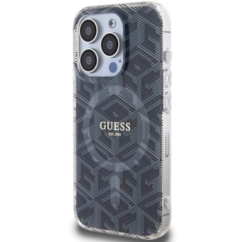 Etui Guess IML GCube MagSafe na iPhone 15 Pro Max - czarne