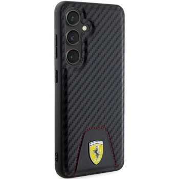 Etui Ferrari Carbon Stitched Bottom na Samsung Galaxy S24 - czarne