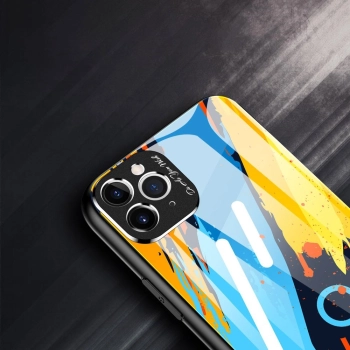 Color Glass Case etui pokrowiec nakładka ze szkła hartowanego z osłoną na aparat iPhone 11 Pro Max pattern 2