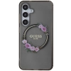 Etui Guess IML Flowers Wreath MagSafe na Samsung Galaxy S24 - czarne