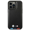 Etui BMW Leather Stamp Tricolor MagSafe na iPhone 14 Pro Max - czarne