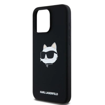 Etui Karl Lagerfeld Silicone Choupette Head MagSafe na iPhone 15 Pro Max - czarne