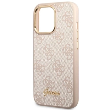 Etui Guess 4G Vintage Gold Logo na iPhone 14 Pro - różowe