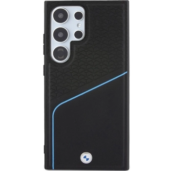 Etui BMW Signature Leather Textured & Line MagSafe na Samsung Galaxy S24 Ultra - czarne