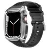 Kingxbar CYF148 2w1 pancerne etui Apple Watch SE, 6, 5, 4 (44 mm) ze stali nierdzewnej z paskiem srebrne