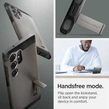 Etui Spigen Tough Armor na Samsung Galaxy S24 Ultra - metaliczny szary