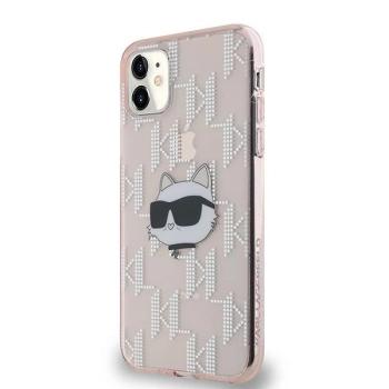 Etui Karl Lagerfeld IML Choupette Head & Monogram na iPhone 11 / Xr - różowe