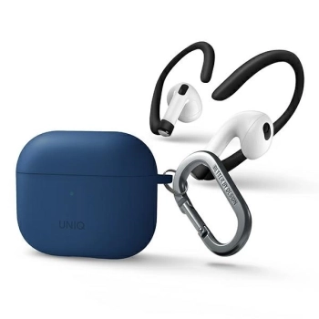 Etui Uniq Nexo na AirPods 3 + Ear Hooks Silicone - niebieskie