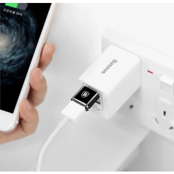 Adapter Baseus Mini przejściówka z USB-A na USB-C OTG - czarny